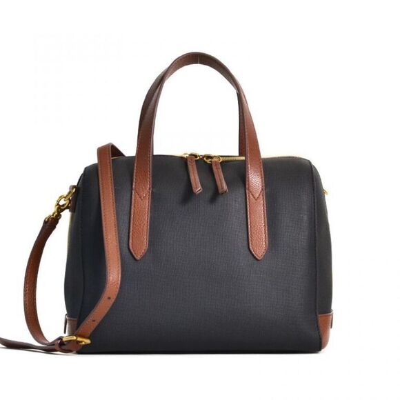 Fossil SHB2033016 Sydney Satchel Black Multi Purse EUC - Picture 1 of 10